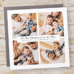 Our First Christmas In Our New Home Modern 4 Photo Car Magnet<br><div class="desc">Design is composed of modern chic typography with sans serif and serif font. Add custom photos of family and new home and year.</div>