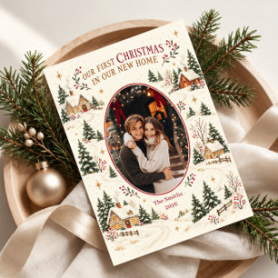 Our First Christmas in Our New Home Photo Holiday Card