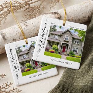 Our First Christmas in Our New Home Photo Keepsake Ceramic Ornament