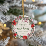 Our First Christmas In Our New Home Rustic Wreath Ceramic Ornament<br><div class="desc">Our First Christmas In Our New Home Rustic Wreath Ceramic Ornament</div>