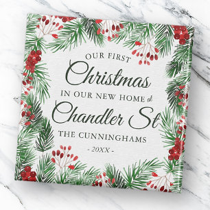 Our First Christmas in our New Home Watercolor Magnet