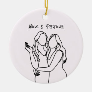 Our First Christmas Lesbian Couple Ceramic Ornament
