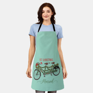 Our First Christmas Married 2025 Cute Tandem Apron