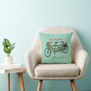 Our First Christmas Married 2025   Cute Tandem  Cushion