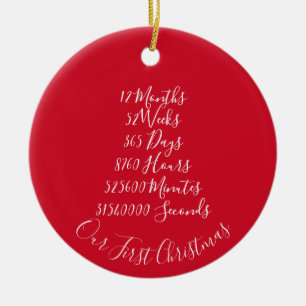 Our First Christmas Married Anniversary 1 year Ceramic Ornament
