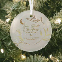 Our First Christmas Married Botanical Script 