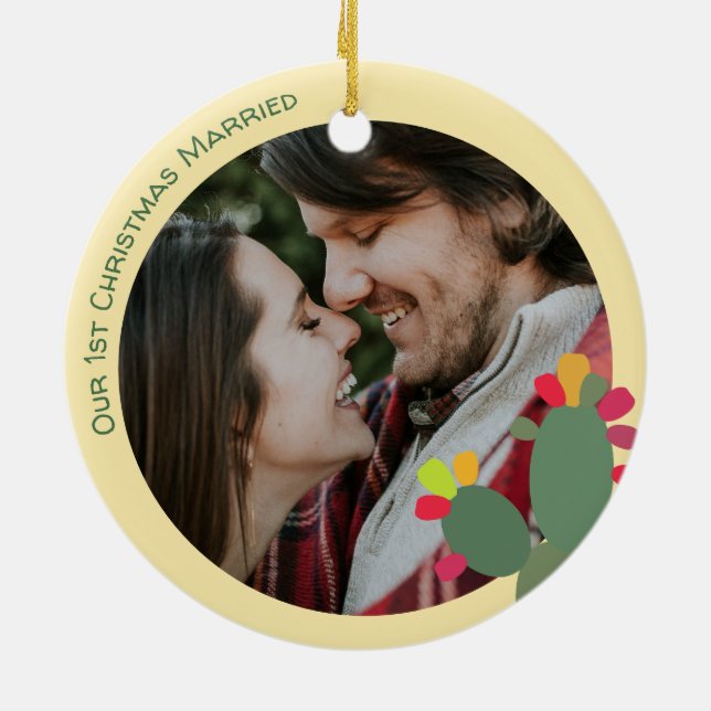 our first Christmas married Ceramic Ornament (Back)