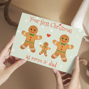 Our First Christmas Married - Cute Gingerbread Men Postcard