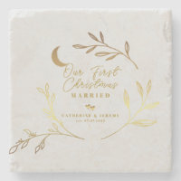 Our First Christmas Married Gift Gold Script  Gift