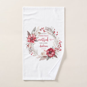 Our first Christmas Married Hand Towel