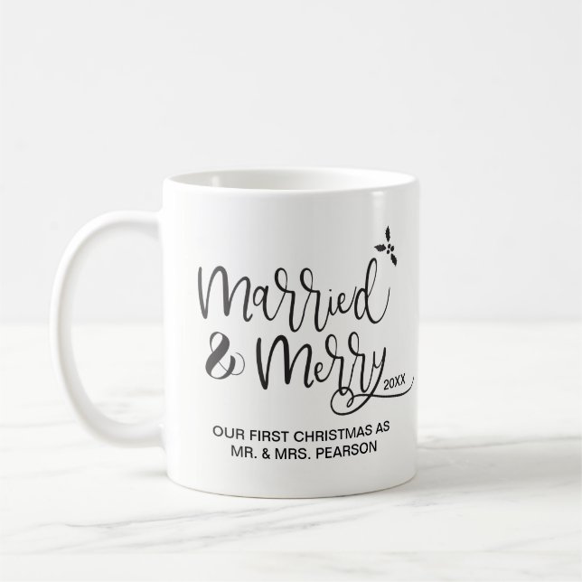 Our first christmas, Married & Merry, Mrs. Coffee Mug (Left)