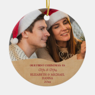 Our First Christmas Married Mr & Mrs Ceramic Ornam Ornament
