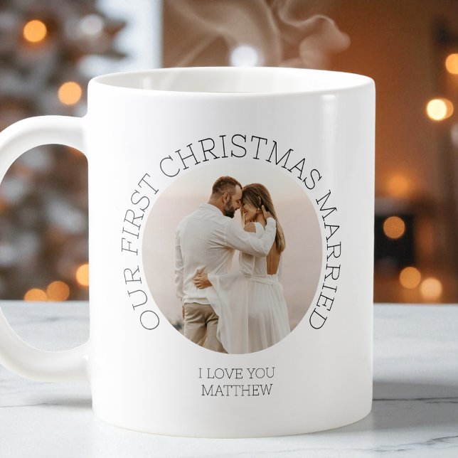 Our First Christmas Married Newlywed Couple Photo Coffee Mug (Our First Christmas Married Newlywed Couple Photo Coffee Mug)