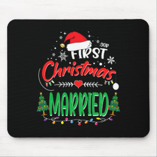 Our First Christmas Married Newlywed Mr And Mrs Mouse Pad