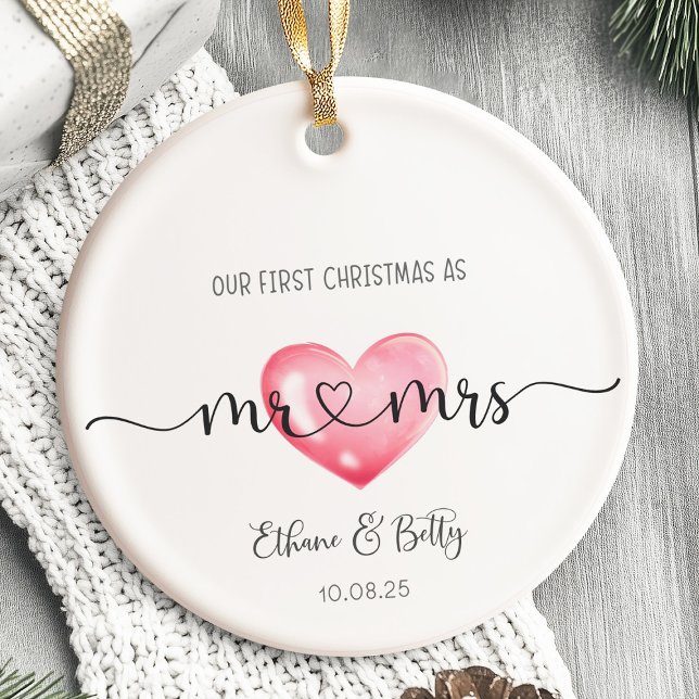 Our First Christmas Married Ornament Mr&Mrs Heart (Our First Christmas Married Ornament)