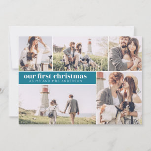 Our First Christmas Modern Photo Collage Christmas Announcement