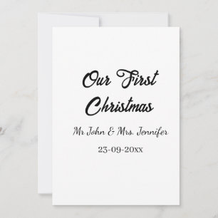 Our first Christmas Mr and Mrs couple name date Invitation