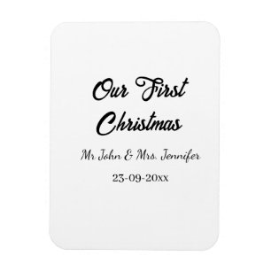 Our first Christmas Mr and Mrs couple name date Magnet