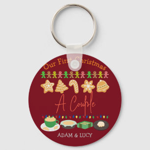 Our first Christmas Mr. and Mrs. /Couple newlywed Key Ring