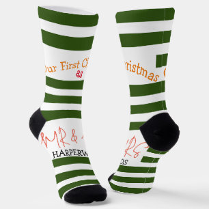 Our first Christmas Mr. and Mrs. /Couple newlywed Socks