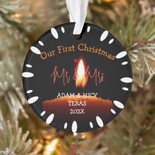 Our first Christmas Mr. and Mrs. newlywed Candle  Ornament