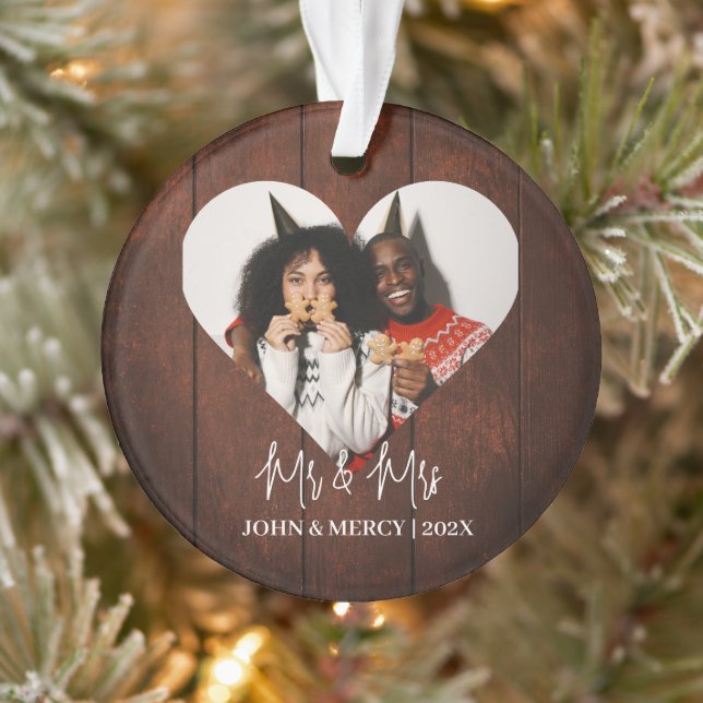 Our first Christmas Mr. and Mrs. newlywed elegant Ornament (Tree)