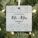 Our First Christmas Mr. and Mrs. Wedding Photo Metal Tree Decoration<br><div class="desc">Featuring modern typography of the word "Love", personalise this chic design with the last name of the new Mr. And Mrs. for their first Christmas. Words saying "our first Christmas as Mr. & Mrs." can be found with the year. You can also replace the photo on the back with the...</div>