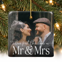 Our First Christmas Mr & Mrs Photo Newlywed