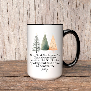Our First Christmas Mug, Custom Address & Name Mug