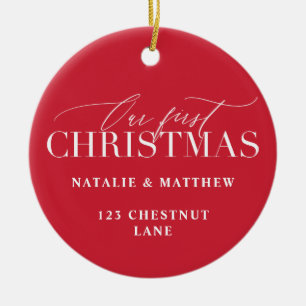 our first christmas new home ceramic ornament