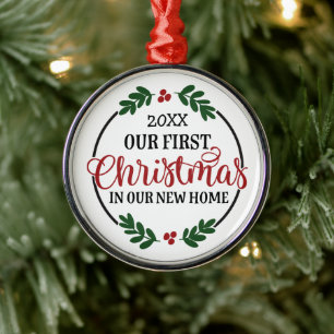 Our First Christmas New Home Metal Ornament