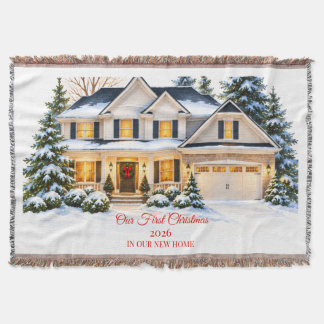 Our First Christmas New Home Personalised Blanket