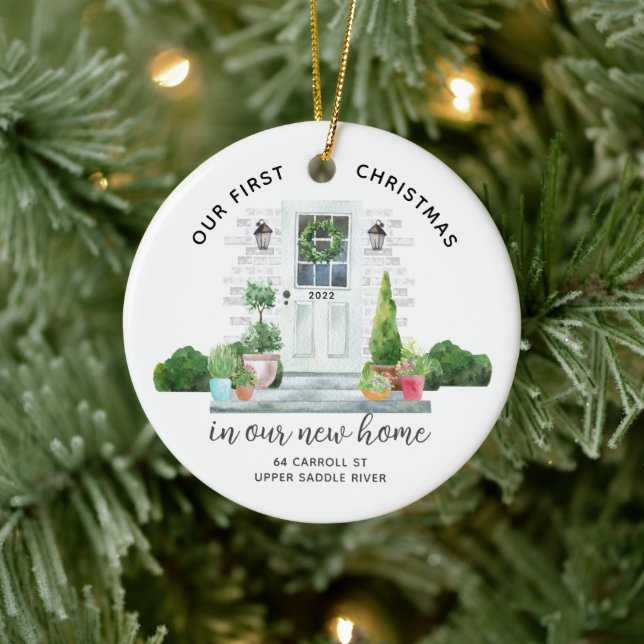 Our First Christmas New House  Ceramic Ornament (Tree)