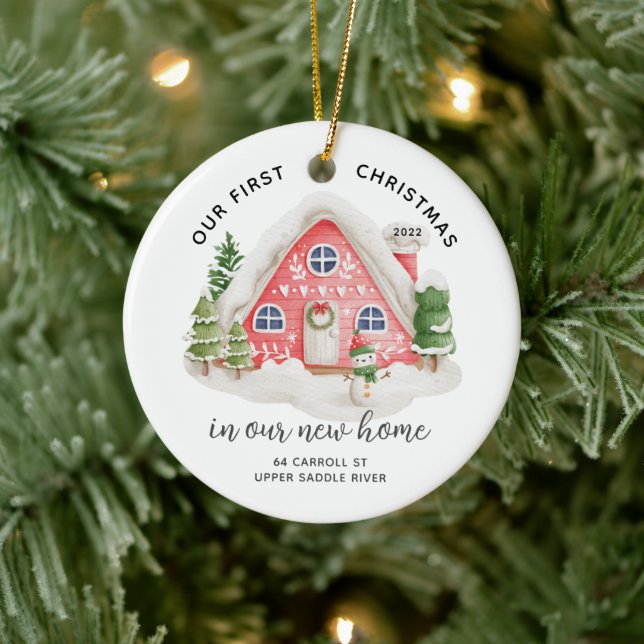 Our First Christmas New House Ceramic Ornament (Tree)