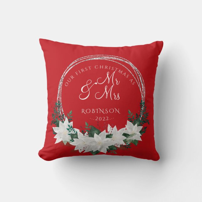 Our First Christmas Newlywed Christmas  Cushion (Front)