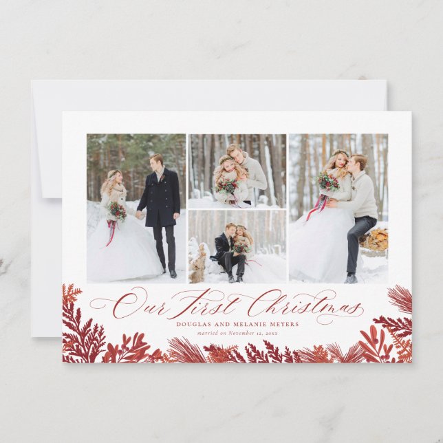 Our First Christmas Newlywed Holiday Photo Card (Front)
