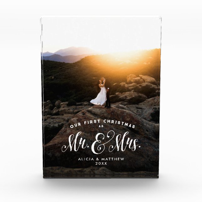 Our first Christmas newlywed Mrs and Mrs Photo Block (Front)