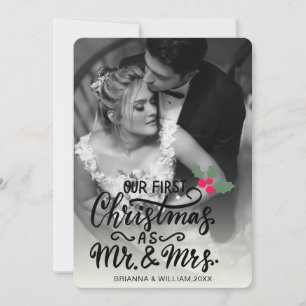 Our first Christmas newlywed Mrs and Mrs Photo Holiday Card