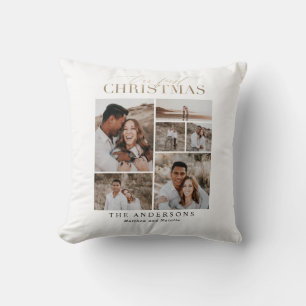 our first christmas newlywed photo cushion