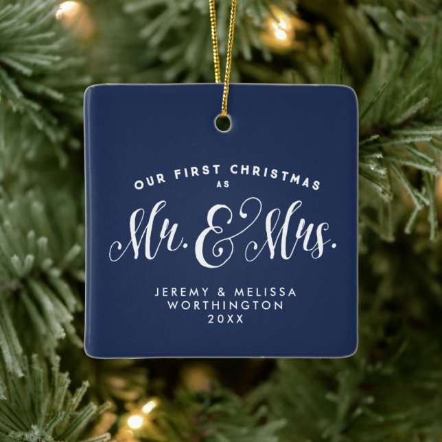 Our First Christmas newlywed photo ornament (Tree)