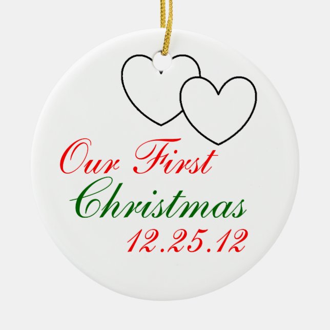 "Our First Christmas" Ornament (Front)