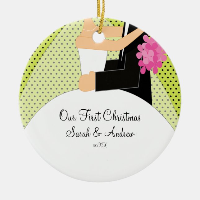 Our First Christmas Ornament Bride & Groom (Front)