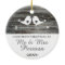 Our first Christmas ornament - love birds - rustic