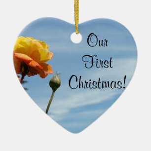 Our First Christmas! ornaments Blue Sky Roses