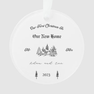 Our First Christmas Our New Home Mr Mrs Adam Eve Ornament