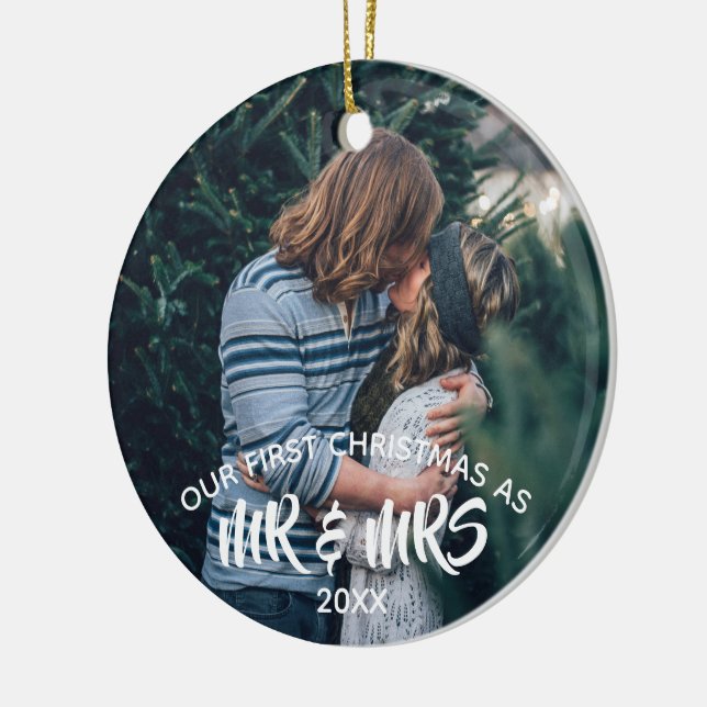 Our First Christmas Personalised Ceramic Ornament (Left)