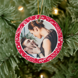 Our First Christmas Personalised photo Ceramic Ornament