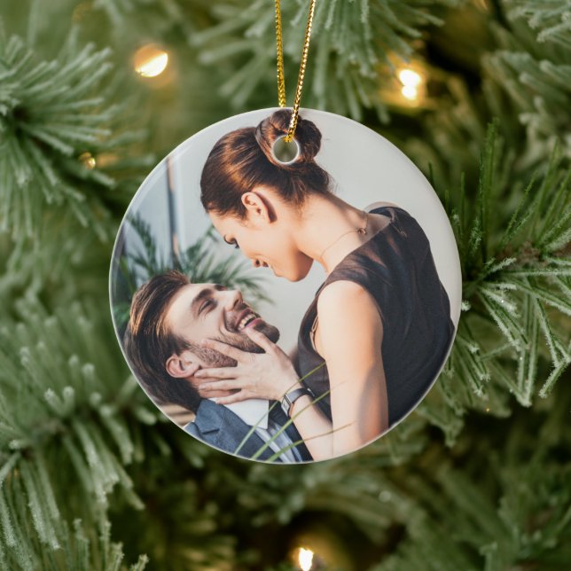 Our First Christmas | Personalised photo Ceramic Ornament (Tree)