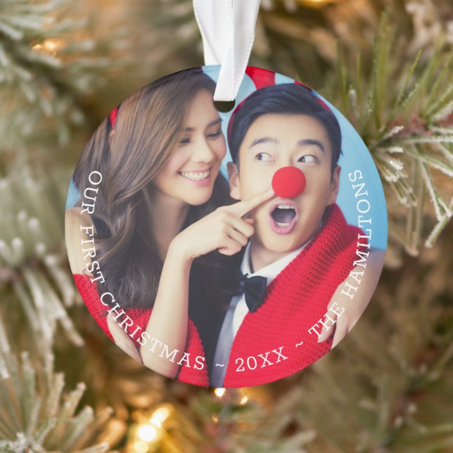 Our First Christmas Personalised Photo Ornament (Tree)