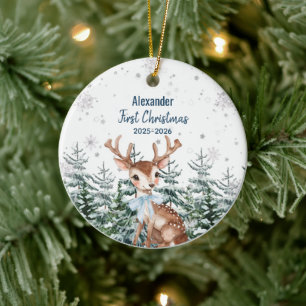 Our First Christmas   Personalized Holiday Keepsak Ceramic Ornament